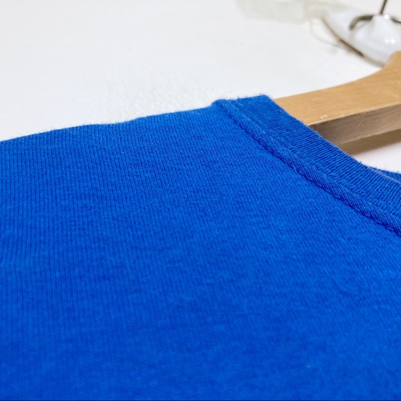 Vintage look blue t-shirt farm rural country Purina chows checkered retro chicks - Picture 6 of 8